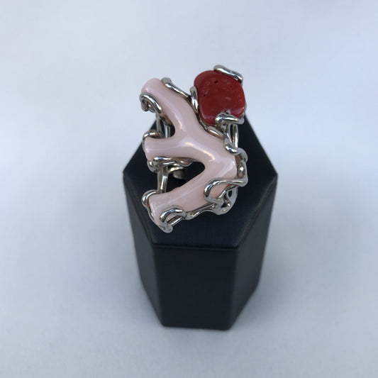 Anello Ramo Corallo Rosa e Corallo Rosso