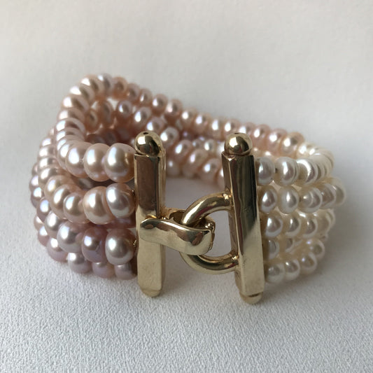 Bracciale 5 Fili Perle Degrade'