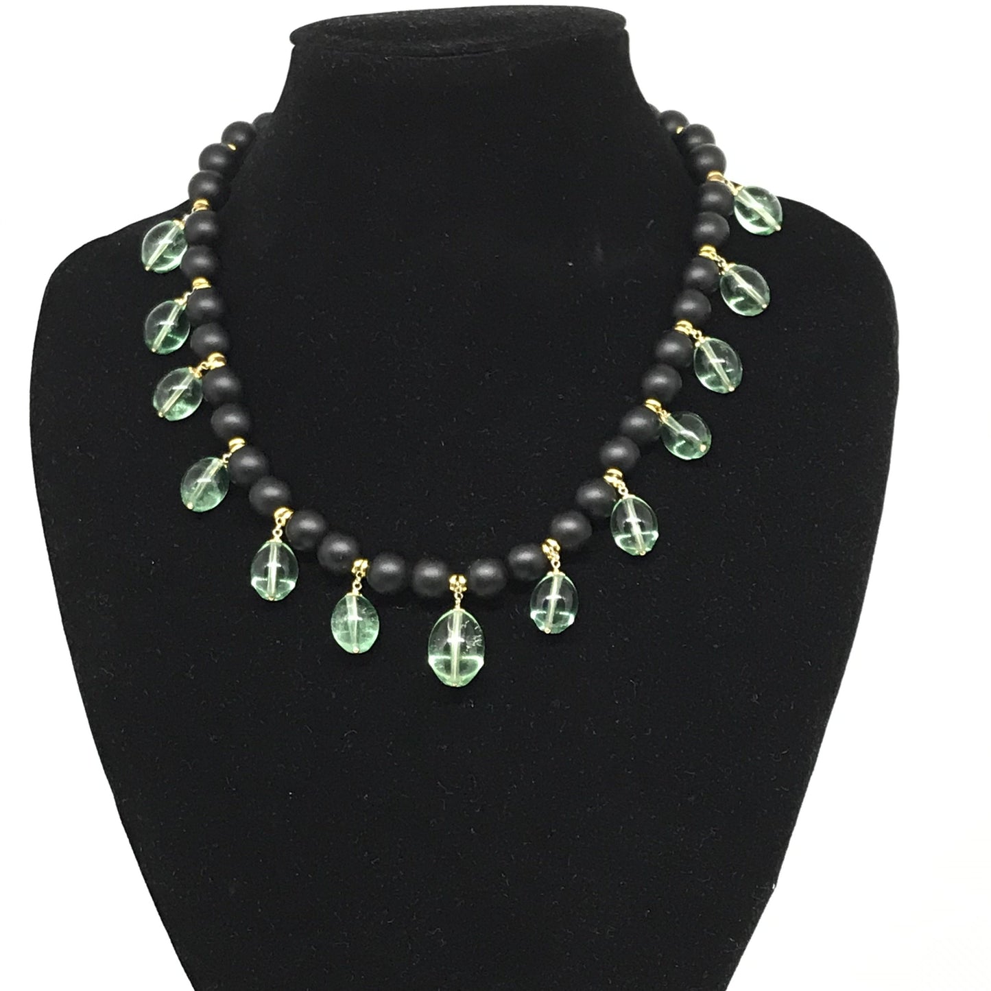 Collana Girocollo Onice e Charms