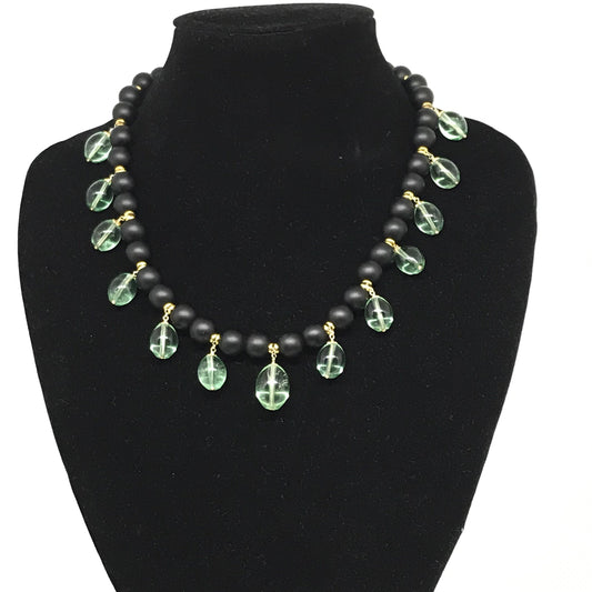 Collana Girocollo Onice e Charms