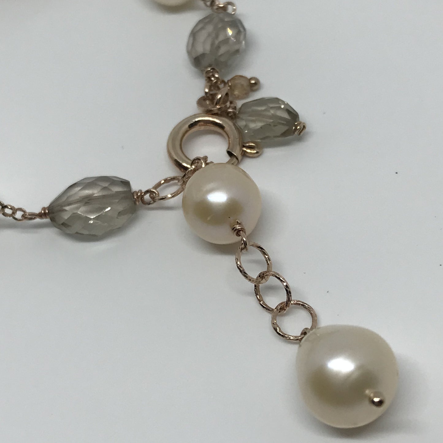 Bracciale Quarzo Fumè Perle