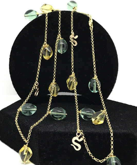 Collana Charms Citrino e Fluorite