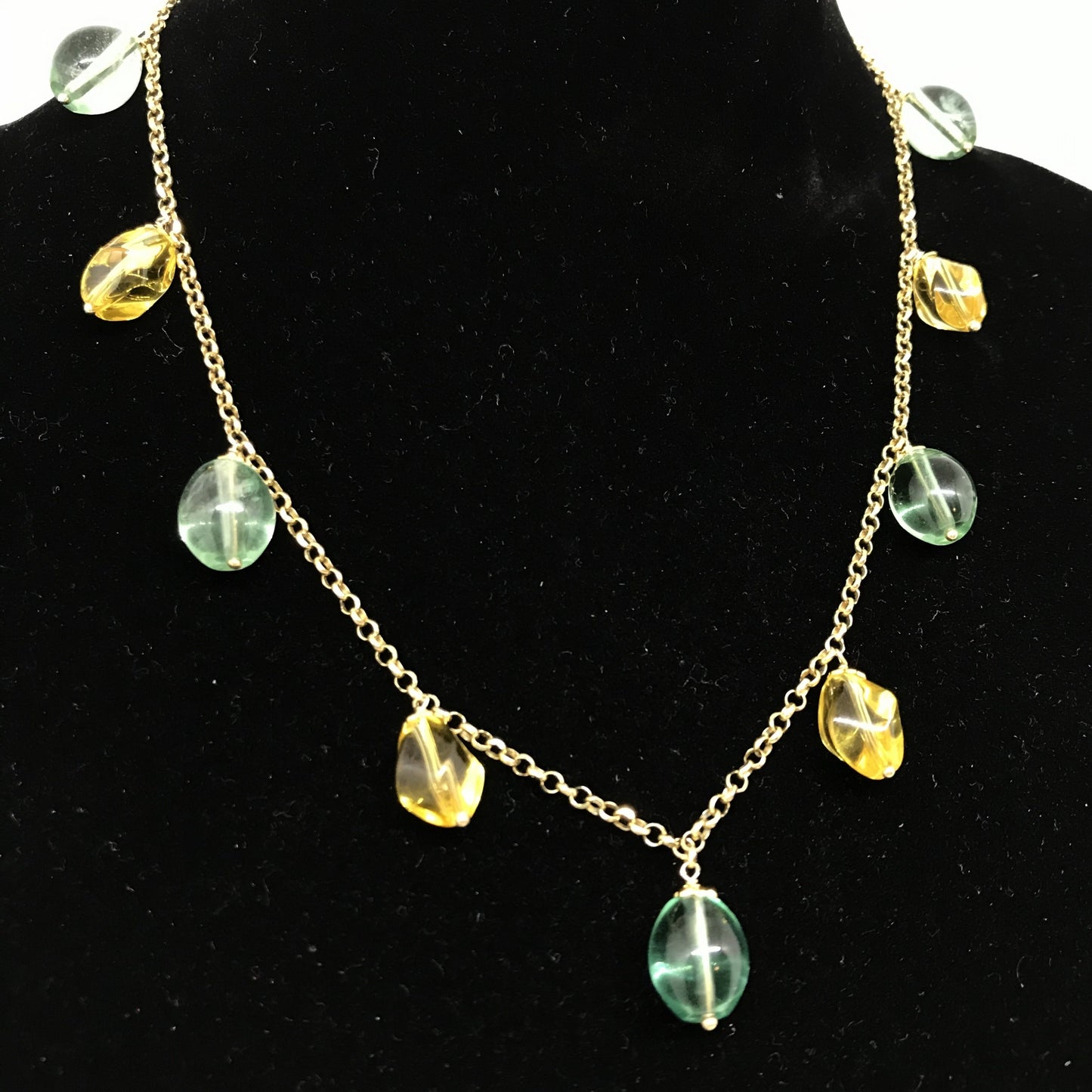 Girocollo Citrino Charms Fluorite