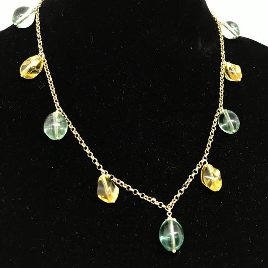 Girocollo Citrino Charms Fluorite