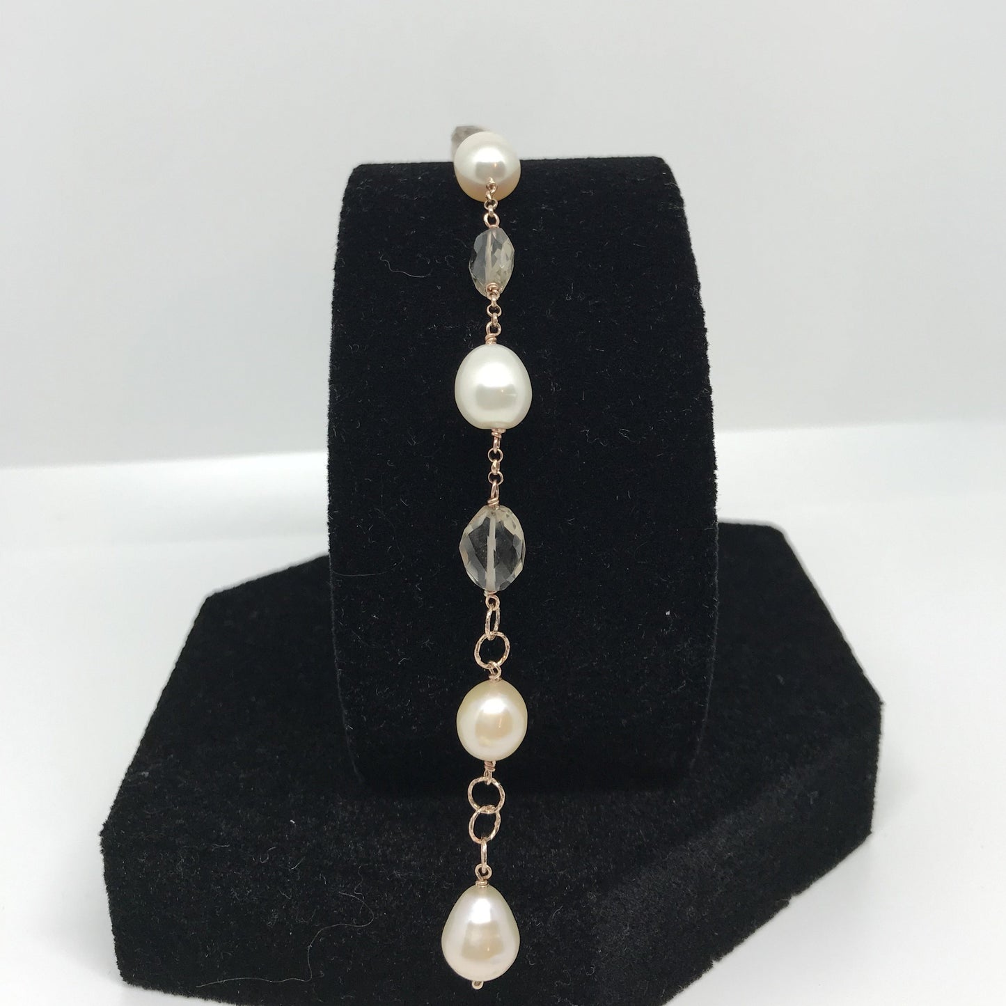 Bracciale Quarzo Fumè Perle