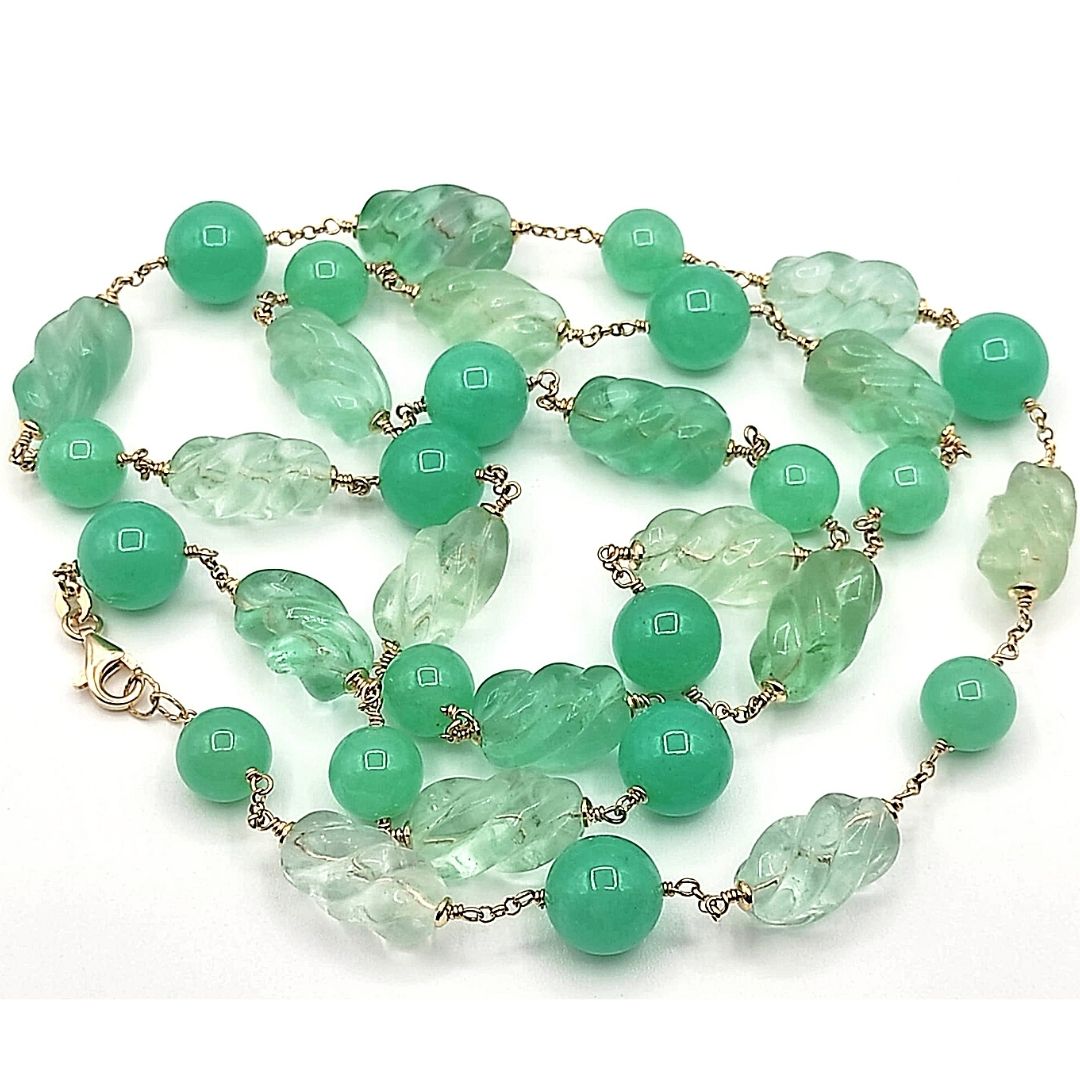 Collana Laccio Fluorite Giada