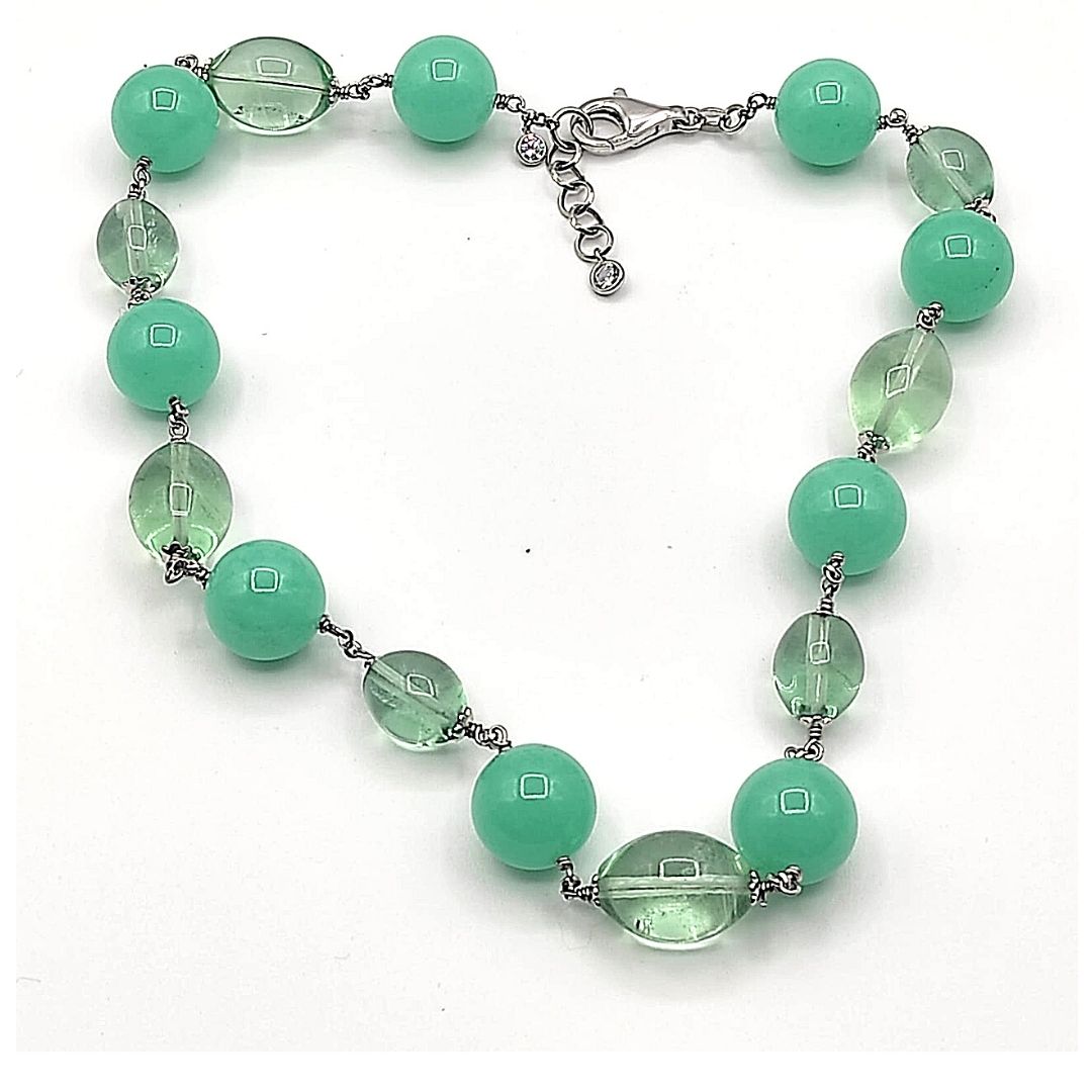Collana Girocollo Fluorite Giada