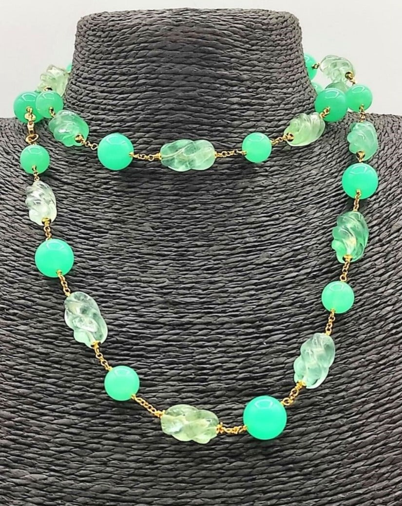 Collana Laccio Fluorite Giada