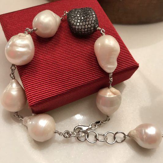 Bracciale Perle Barocche-Sasso Zirgoni Bianchi