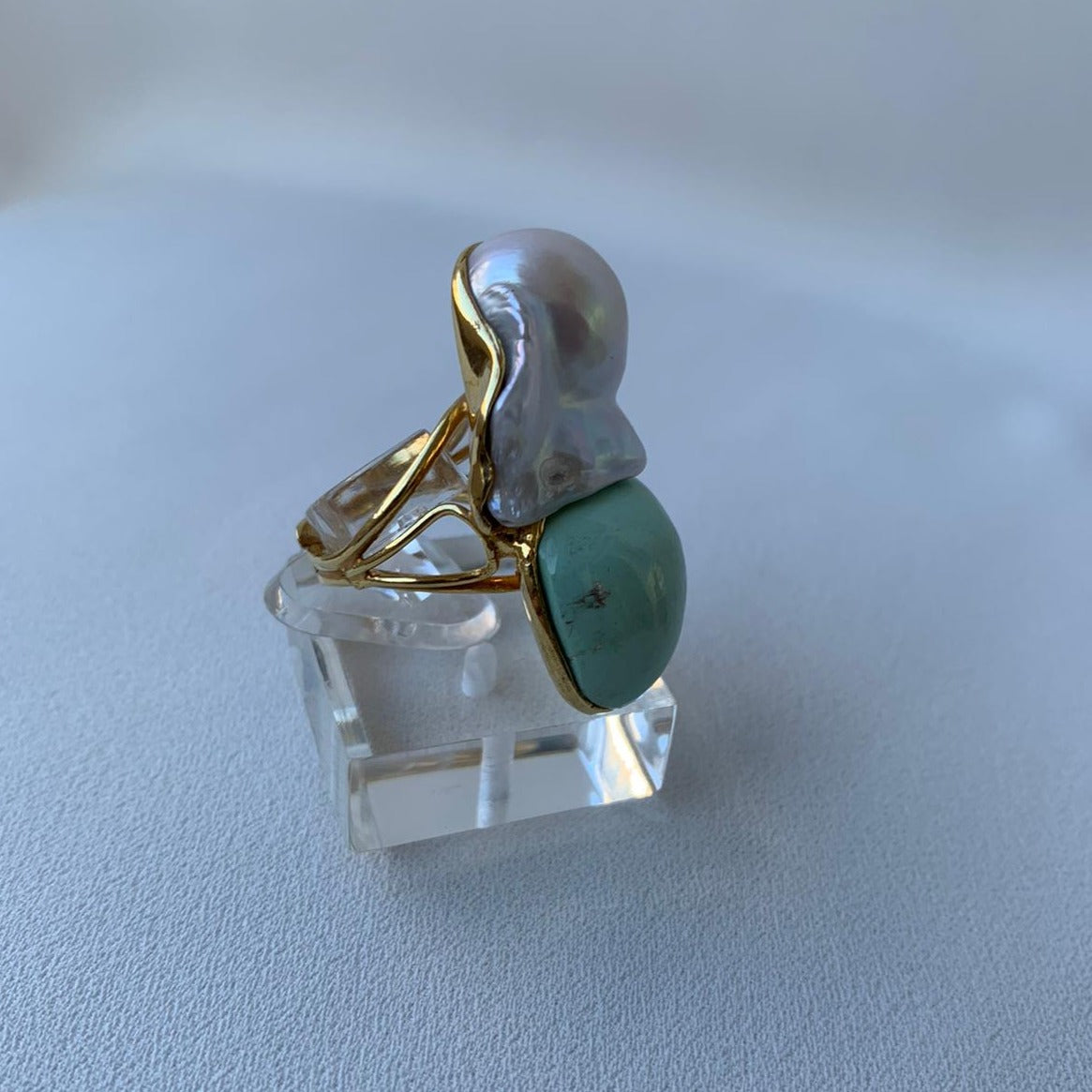 Anello Contrariè Amazzonite Barocca