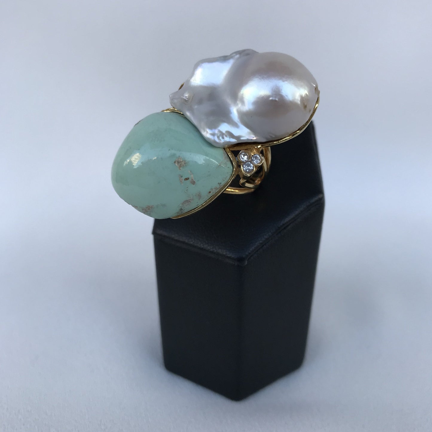 Anello Contrariè Amazzonite Barocca
