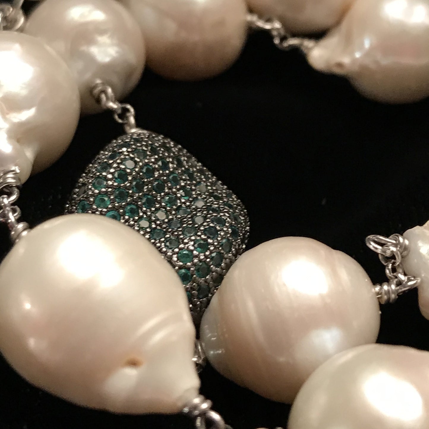 Bracciale Perle Barocche-Sasso Zirgoni Verdi