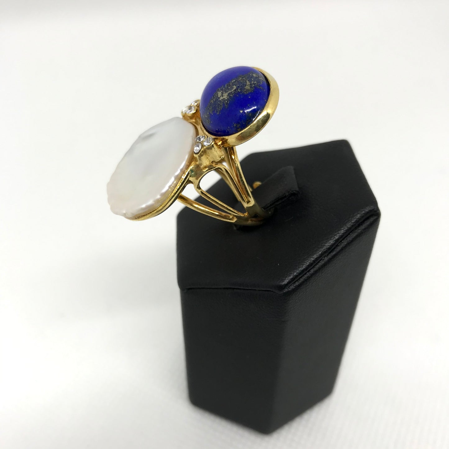 Anello Lapislazzuli e Perla coin