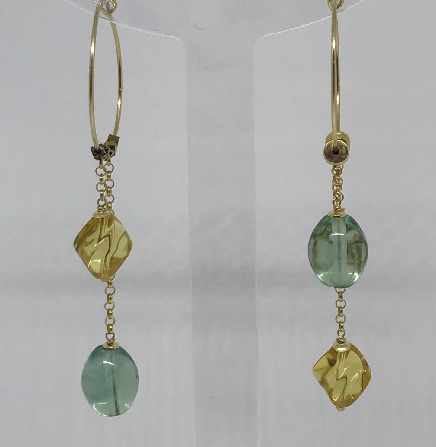 Orecchini  Citrino Fluorite