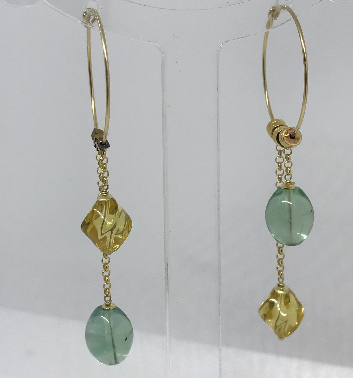 Orecchini  Citrino Fluorite