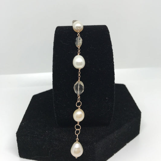 Bracciale Quarzo Fumè Perle