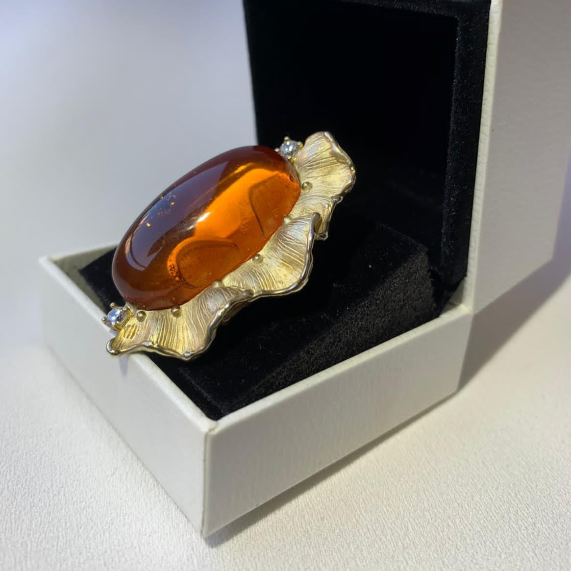 Anello con spola Ambra Baltico