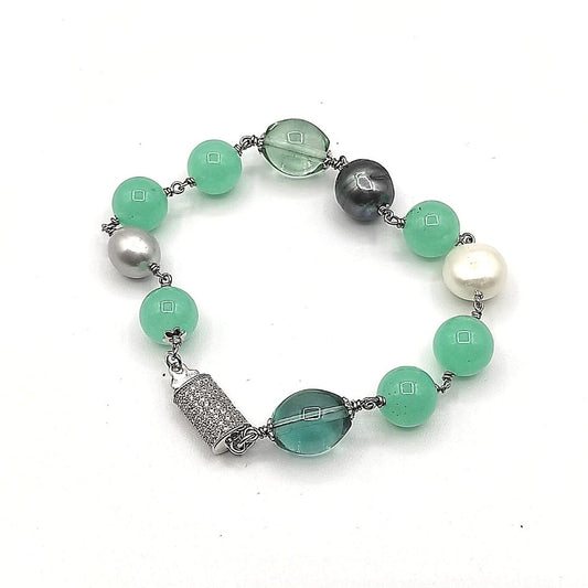 Bracciale Giada Perle Fluorite