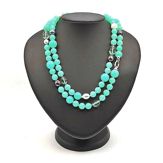 Collana Laccio Fluorite Giada Perle