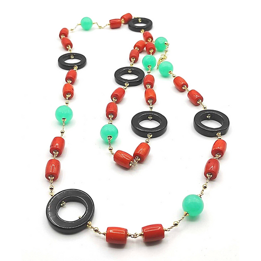 Laccio con Creole Onice Corallo Bamboo