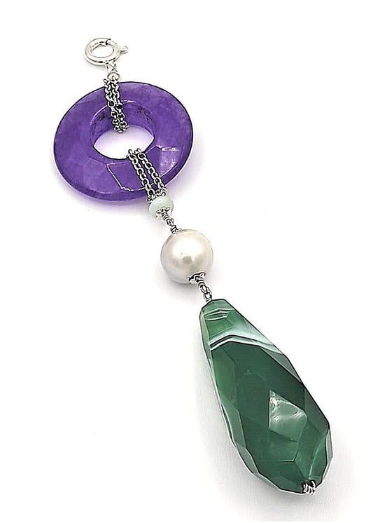 Ciondolo Creola in Giada e Agata Verde