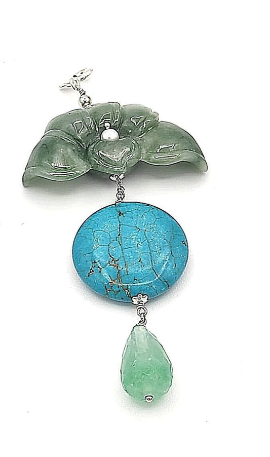 Ciondolo Fiore Giada Burma