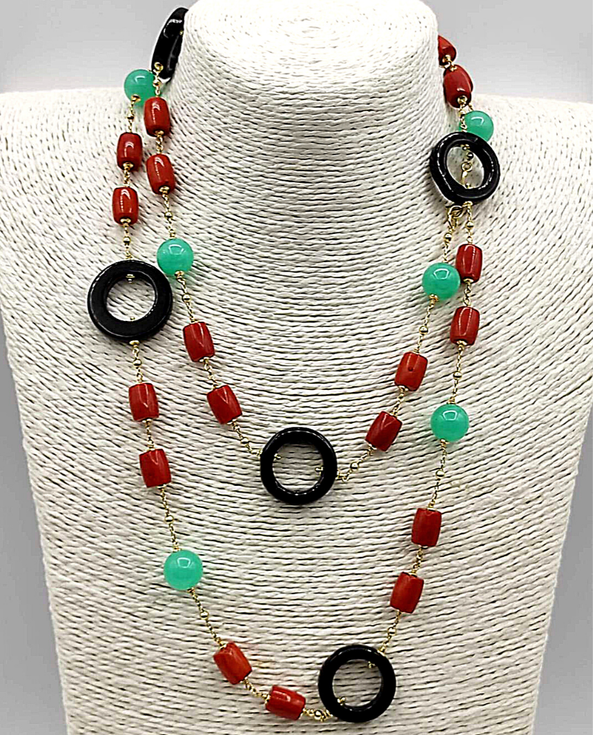 Laccio con Creole Onice Corallo Bamboo